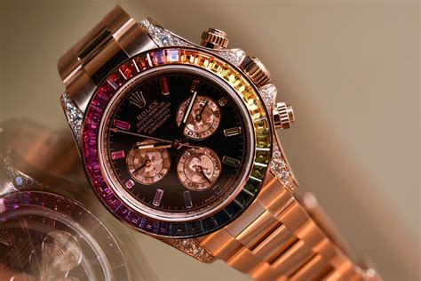 rolex rainbow chronograph.